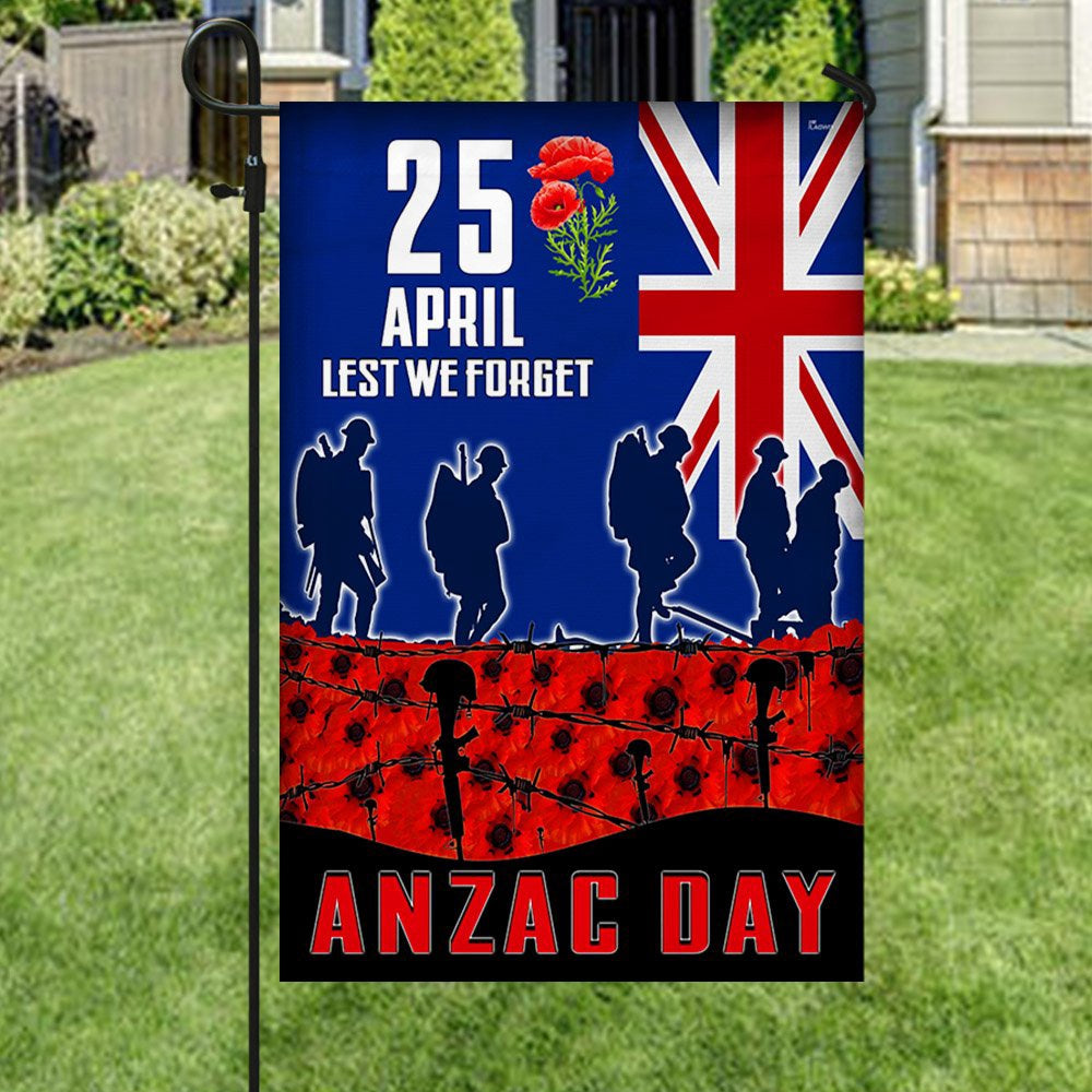 Veteran Flag, Anzac Day Veteran Lest We Forget New ZealAnd Flag