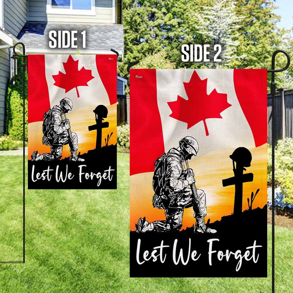 Veteran Flag, Canadian Veteran Lest We Forget Kneeling Soldier Flag