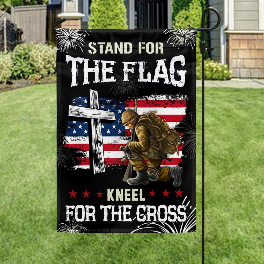 Veteran Flag, God Veteran StAnd For The Flag Kneel For The Cross Flag