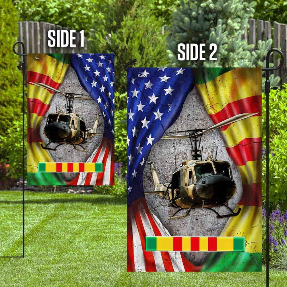 Veteran Flag, Huey Helicopter Vietnam Veteran Lest We Forget Flag