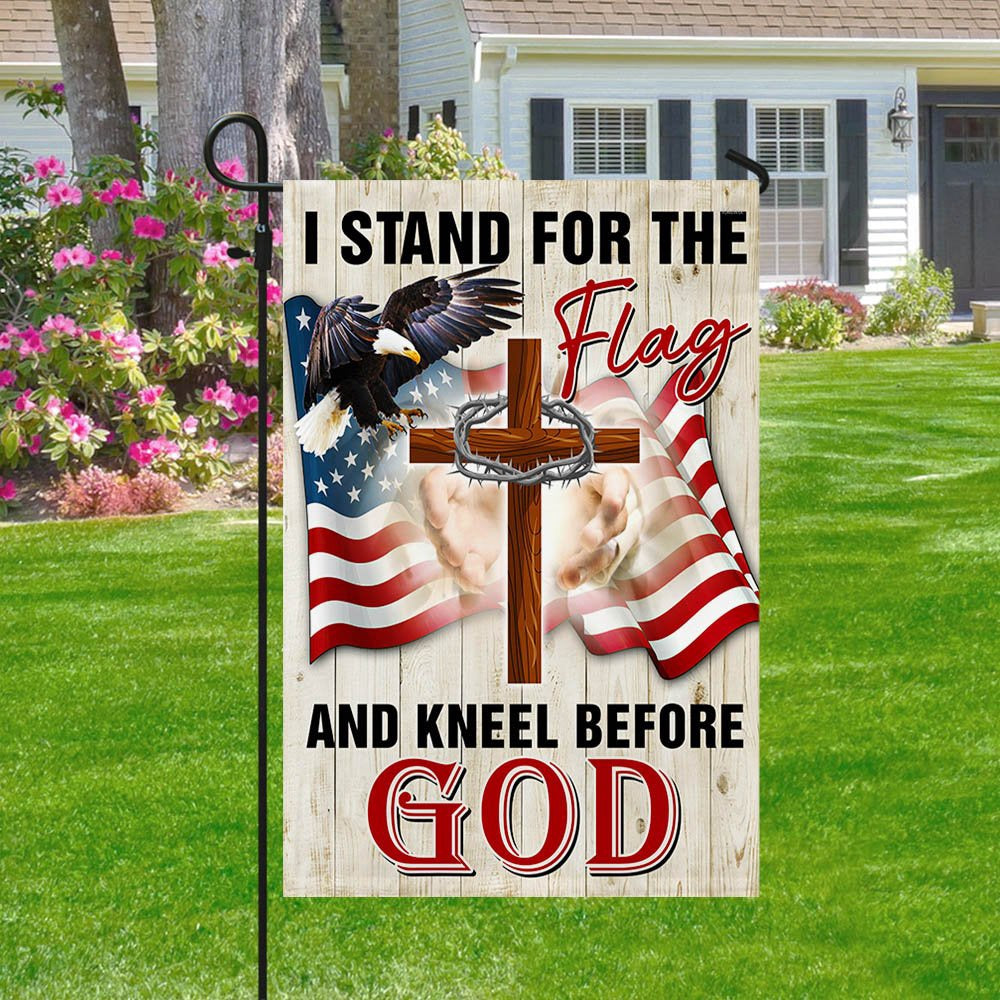 Veteran Flag, Jesus Christ American Flag I StAnd For The Flag And Kneel Before God Flag
