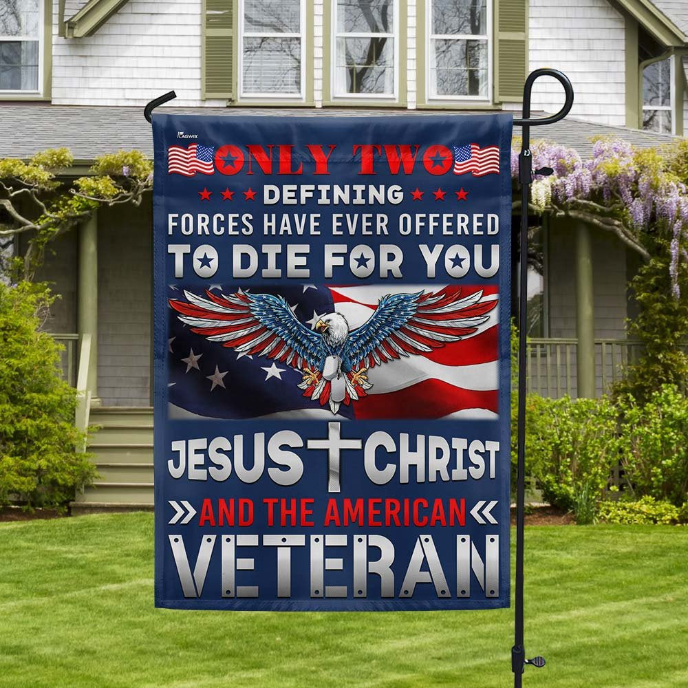 Veteran Flag, Jesus Christ And The American Veteran Patriotic American Eagle Flag