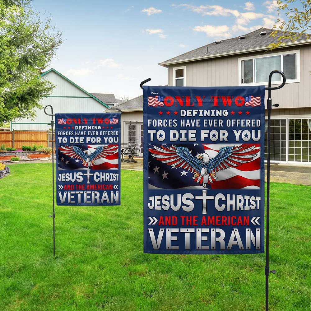 Veteran Flag, Jesus Christ And The American Veteran Patriotic American Eagle Flag