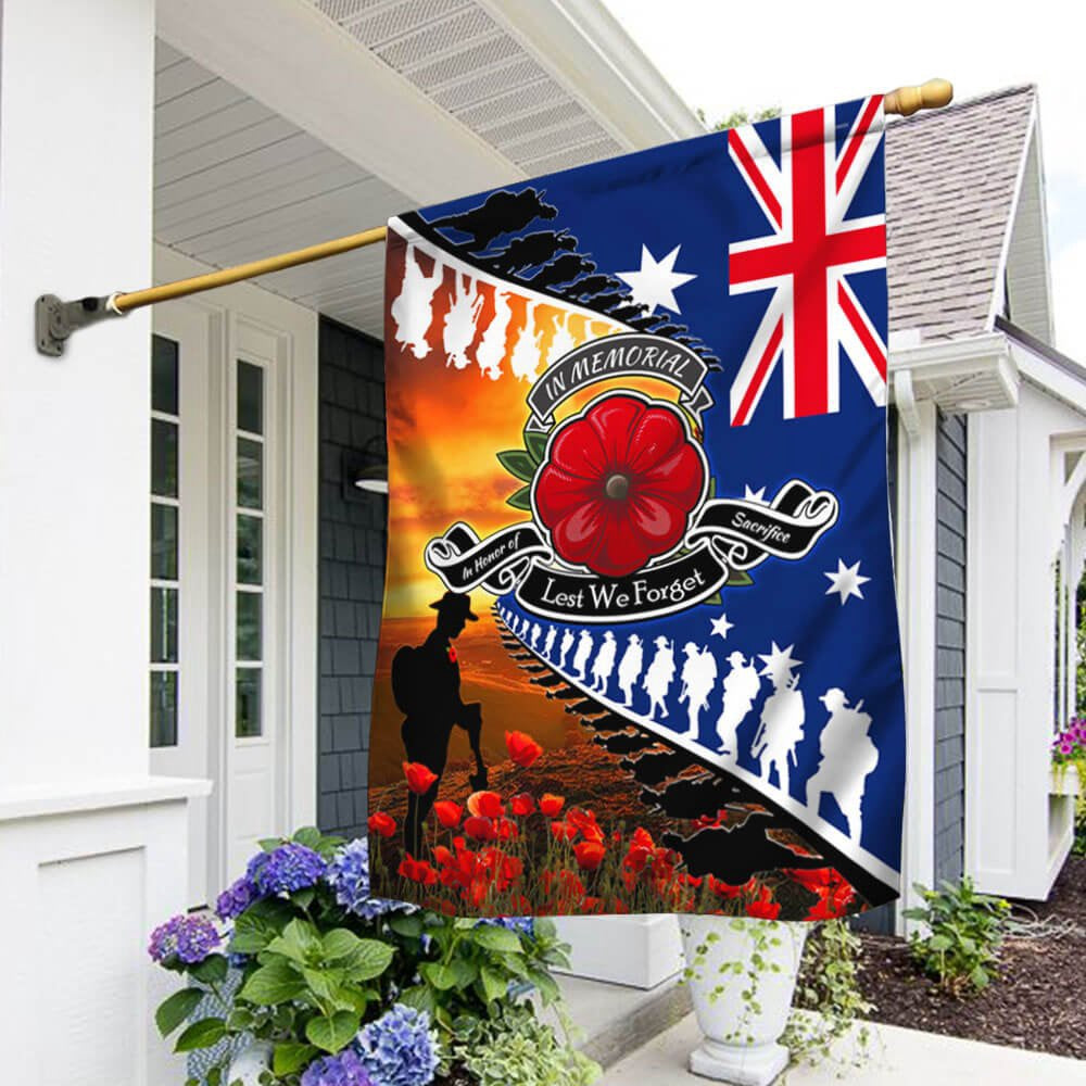 Veteran Flag, Lest We Forget Poppy Veteran Anzac Day Australian Flag
