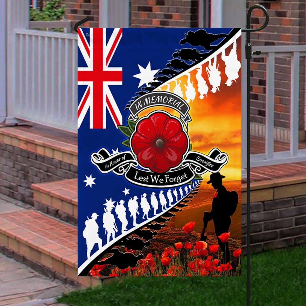 Veteran Flag, Lest We Forget Poppy Veteran Anzac Day Australian Flag
