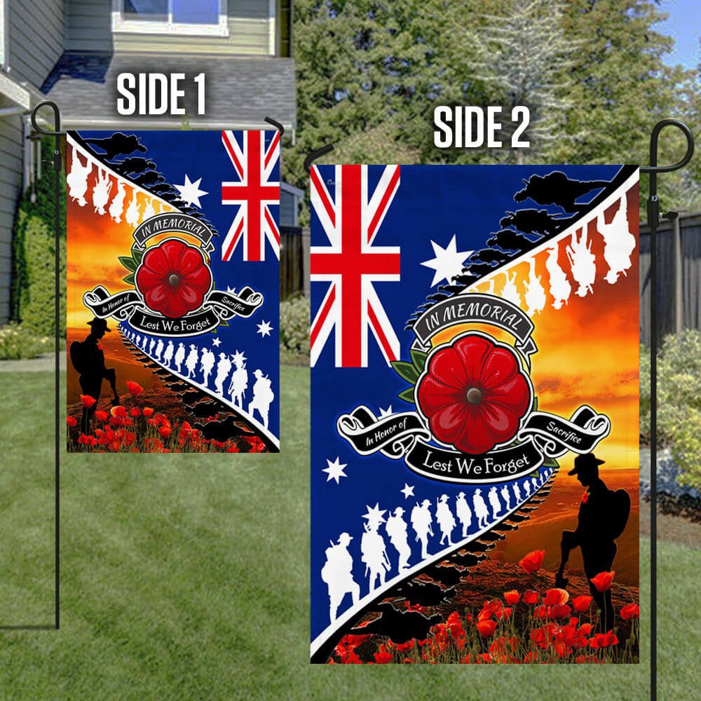 Veteran Flag, Lest We Forget Poppy Veteran Anzac Day Australian Flag