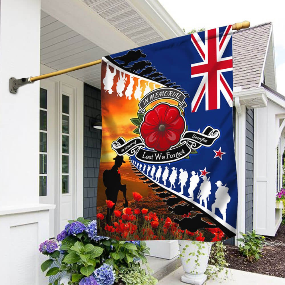 Veteran Flag, Lest We Forget Poppy Veteran Anzac Day New ZealAnd Flag