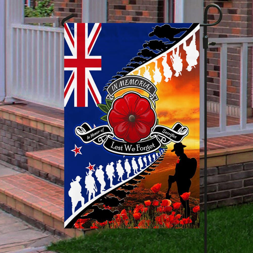 Veteran Flag, Lest We Forget Poppy Veteran Anzac Day New ZealAnd Flag