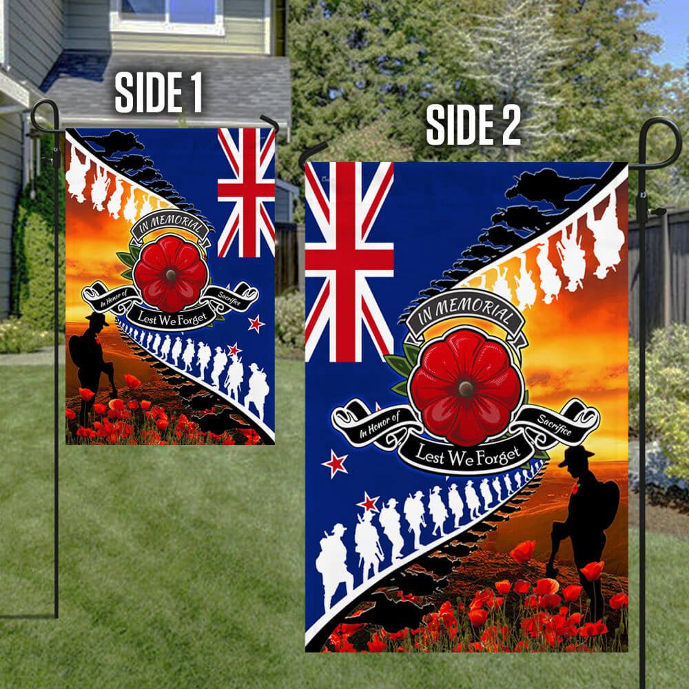 Veteran Flag, Lest We Forget Poppy Veteran Anzac Day New ZealAnd Flag