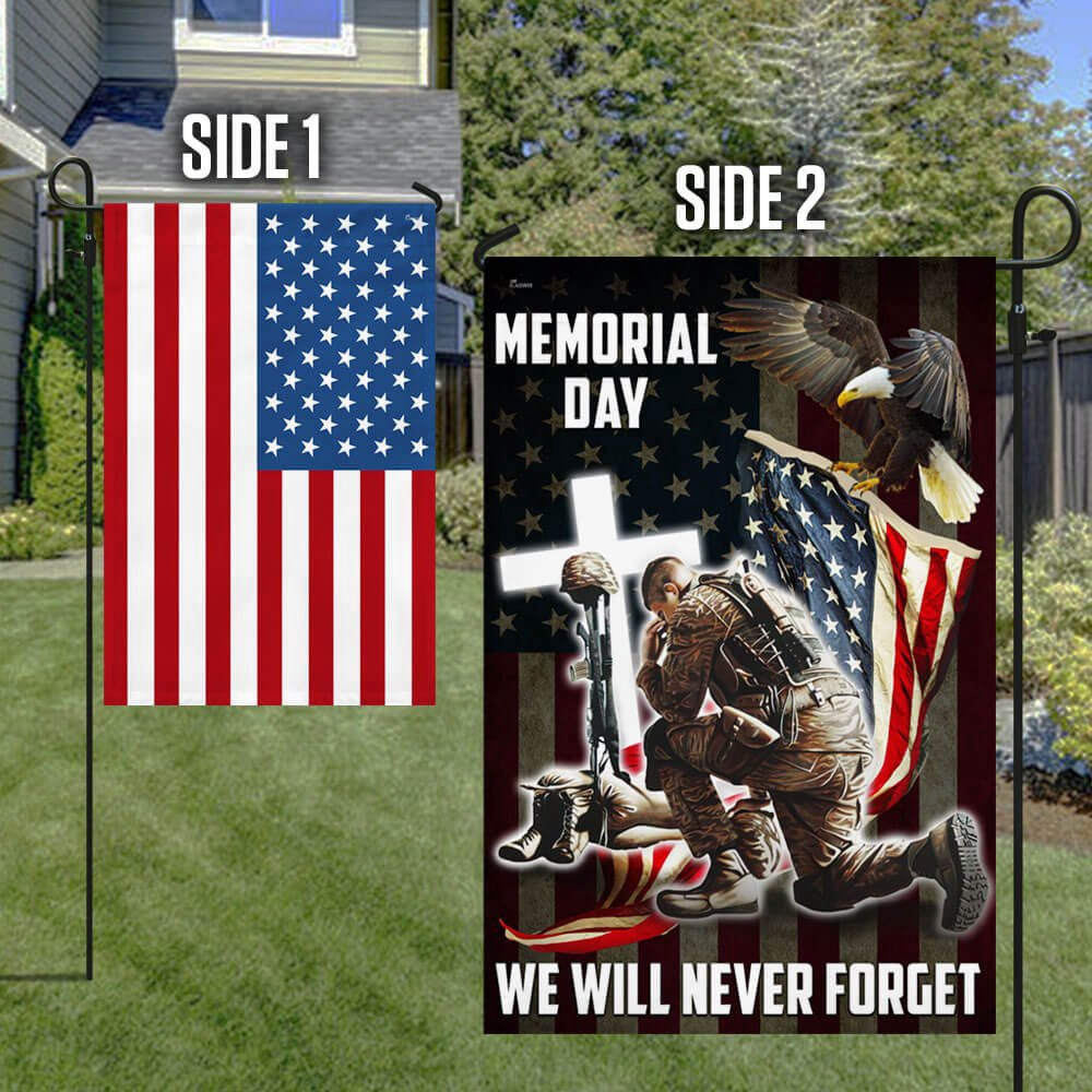 Veteran Flag, Memorial Day Remember And Honor Veteran American Eagle Two Sided Flag