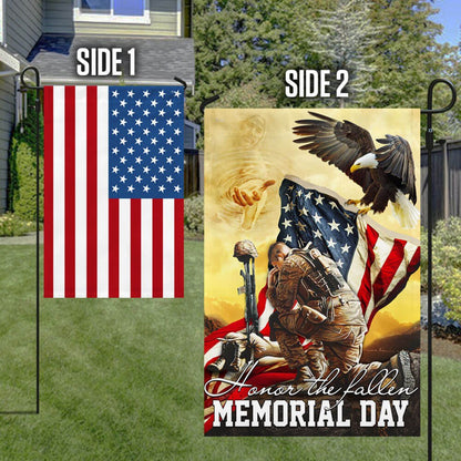 Veteran Flag, Memorial Day Remember And Honor Veteran American Eagle Two Sided Flags