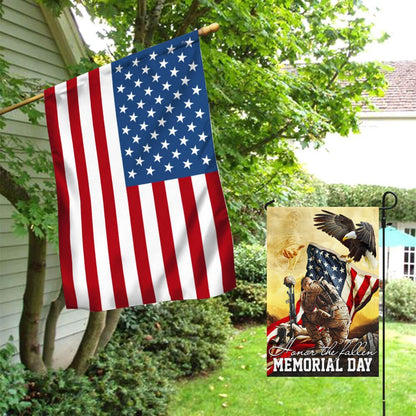 Veteran Flag, Memorial Day Remember And Honor Veteran American Eagle Two Sided Flags