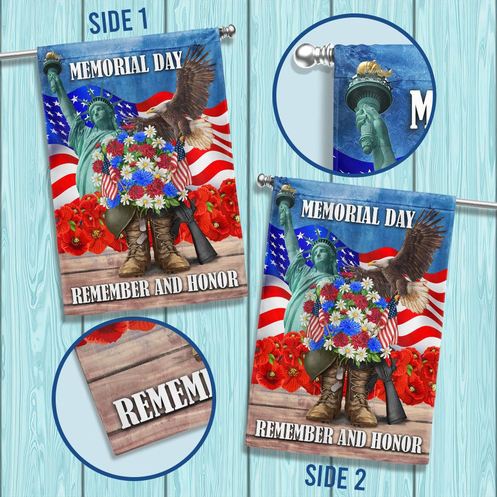Veteran Flag, Memorial Day Remember And Honor Veteran Boots Flag