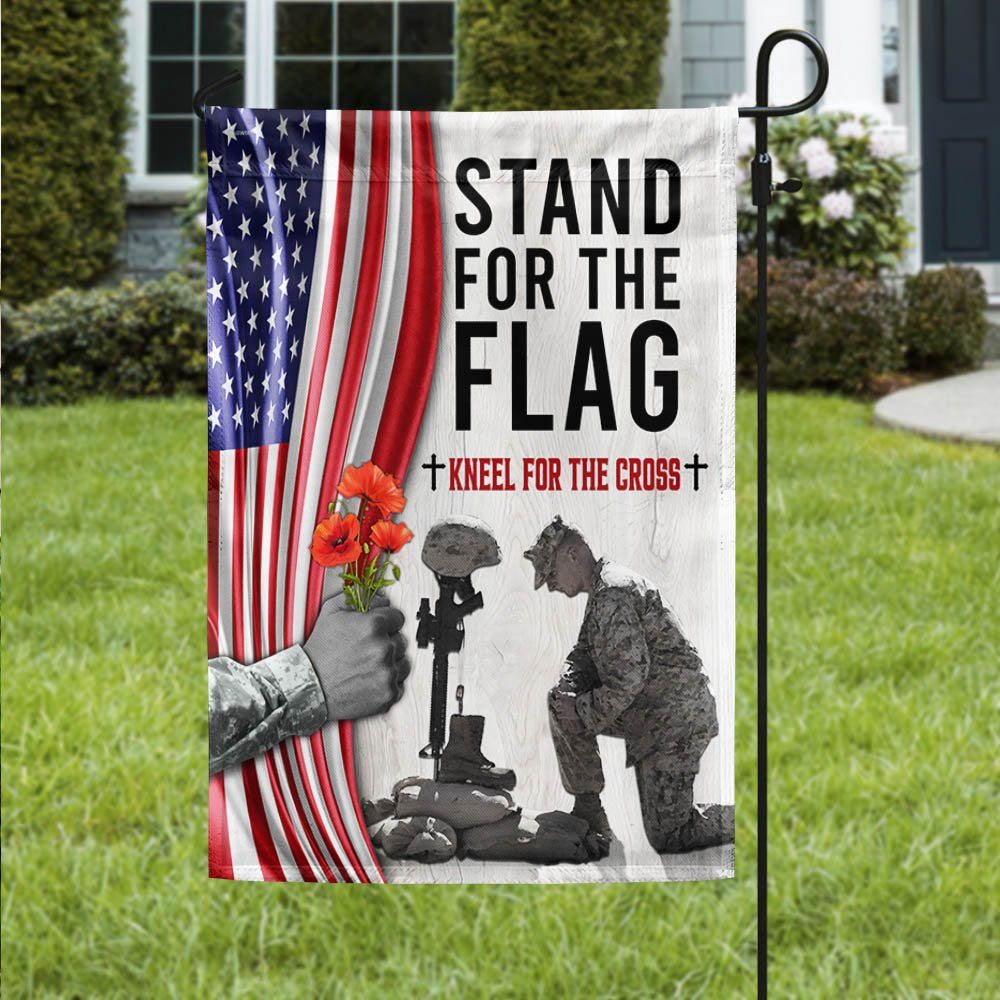 Veteran Flag, Memorial Day Thank you Veteran Kneel For The Cross Flag