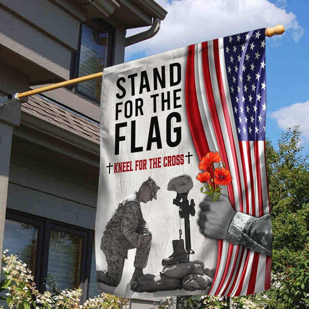 Veteran Flag, Memorial Day Thank you Veteran Kneel For The Cross Flag