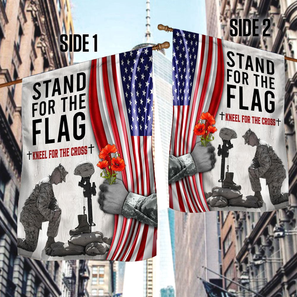 Veteran Flag, Memorial Day Thank you Veteran Kneel For The Cross Flag