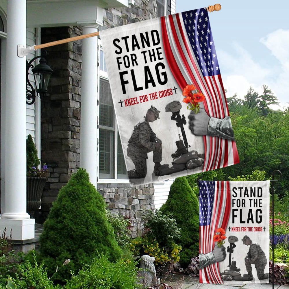 Veteran Flag, Memorial Day Thank you Veteran Kneel For The Cross Flag