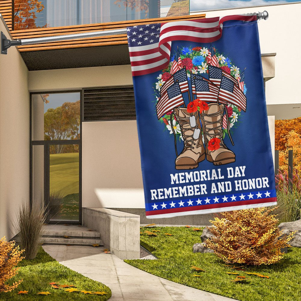 Veteran Flag, Memorial Day Veteran Boots American Wreath Remember And Honor Flag