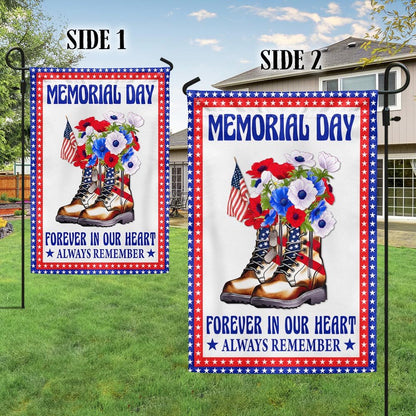 Veteran Flag, Memorial Day Veteran Boots Forever In Our Heart Always Remember Flag