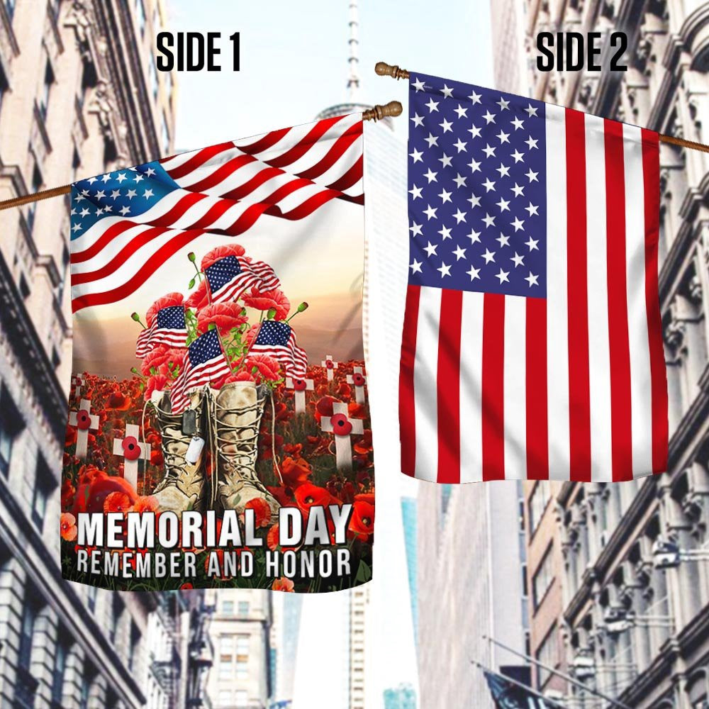 Veteran Flag, Memorial Day Veteran Remember And Honor American Two Sided Flag