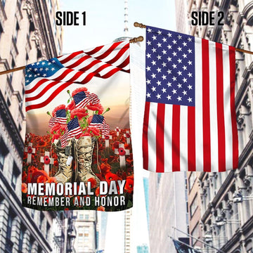 Veteran Flag, Memorial Day Veteran Remember And Honor American Two Sided Flag