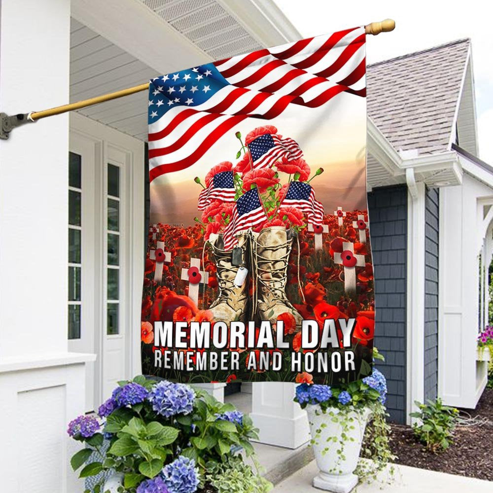 Veteran Flag, Memorial Day Veteran Remember And Honor American Two Sided Flag
