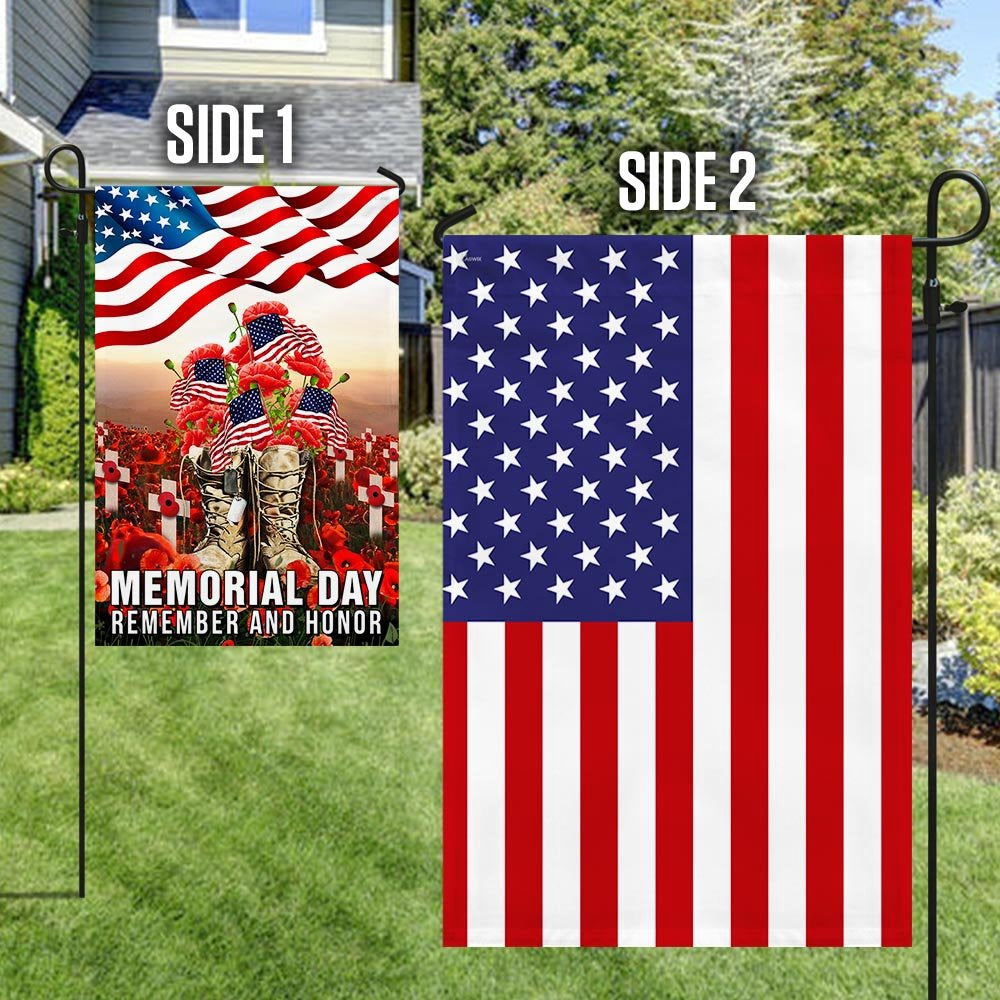 Veteran Flag, Memorial Day Veteran Remember And Honor American Two Sided Flag
