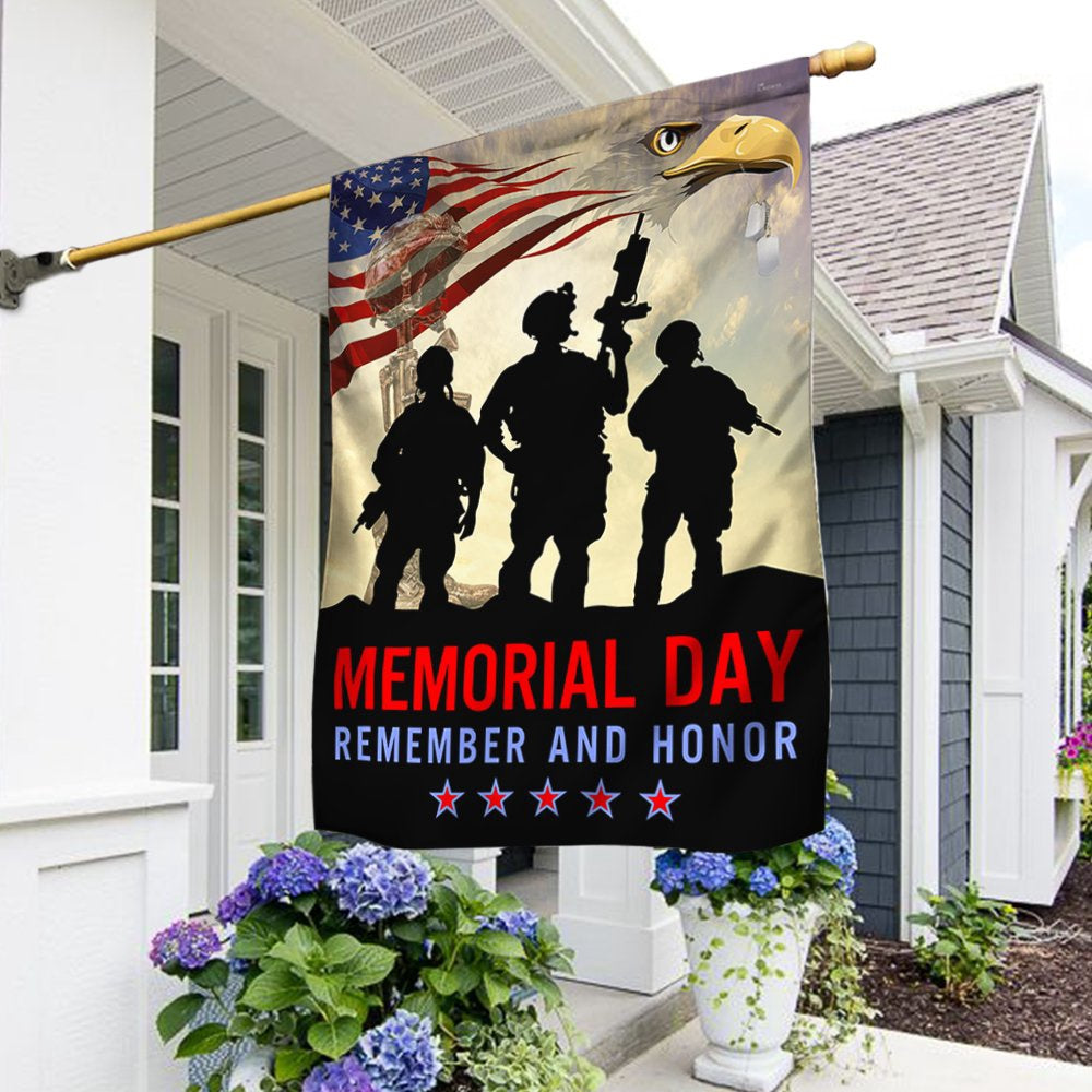 Veteran Flag, Memorial Day Veteran Remember And Honor Two Sided Flag