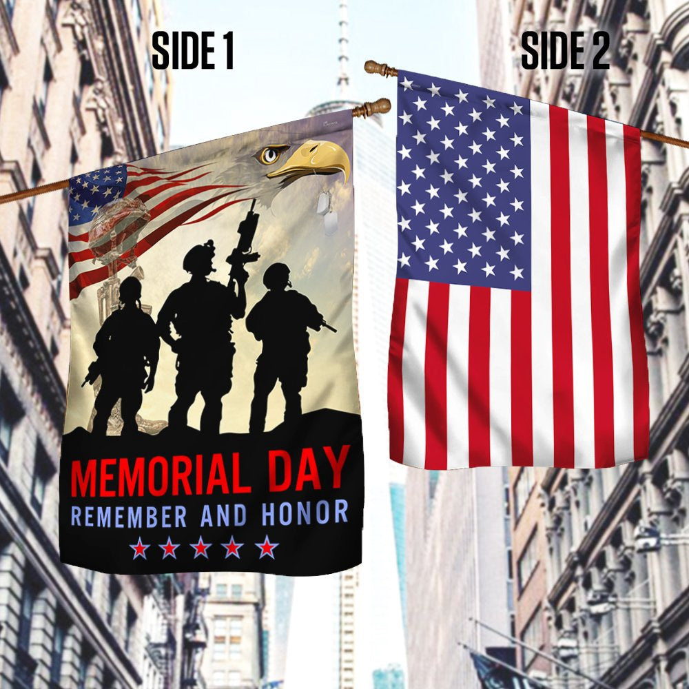 Veteran Flag, Memorial Day Veteran Remember And Honor Two Sided Flag