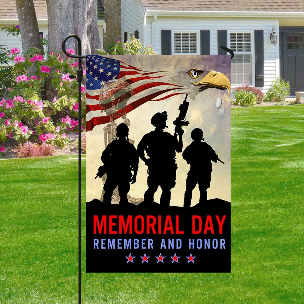 Veteran Flag, Memorial Day Veteran Remember And Honor Two Sided Flag