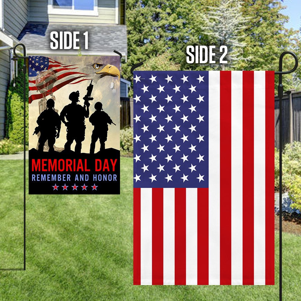 Veteran Flag, Memorial Day Veteran Remember And Honor Two Sided Flag