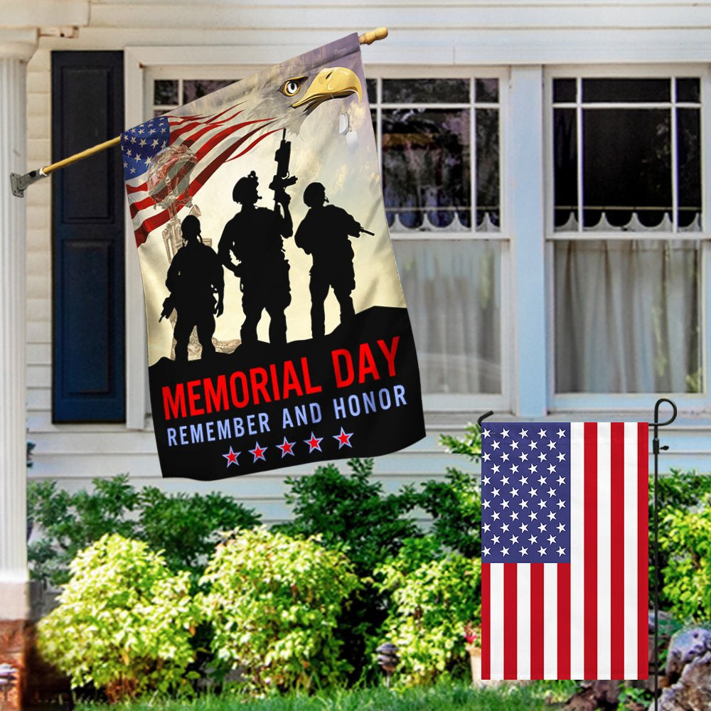 Veteran Flag, Memorial Day Veteran Remember And Honor Two Sided Flag