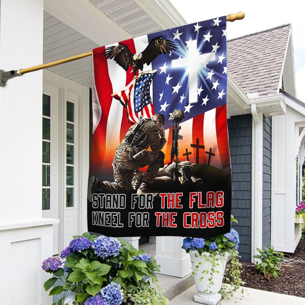 Veteran Flag, Memorial Day Veteran StAnd For The Flag Kneel For The Cross Flag