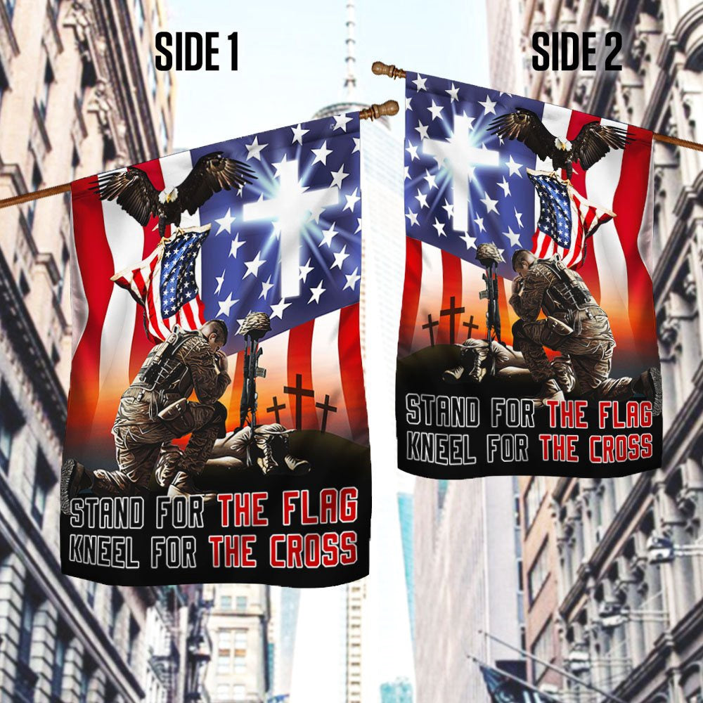Veteran Flag, Memorial Day Veteran StAnd For The Flag Kneel For The Cross Flag