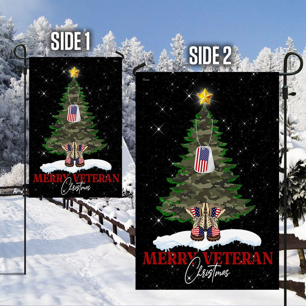 Veteran Flag, Merry Veteran Christmas Flag