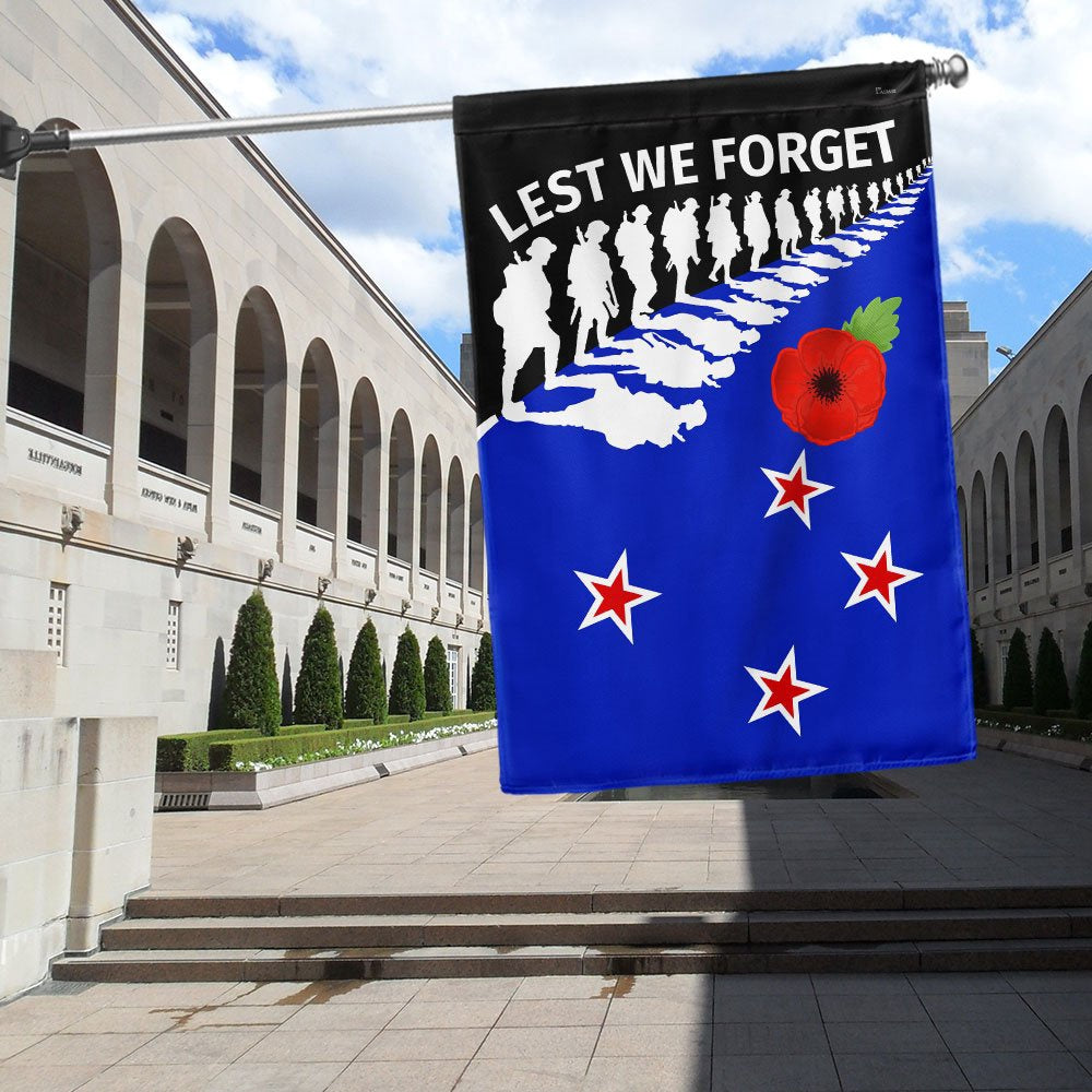Veteran Flag, New ZealAnd Anzac Day Lest We Forget Flag