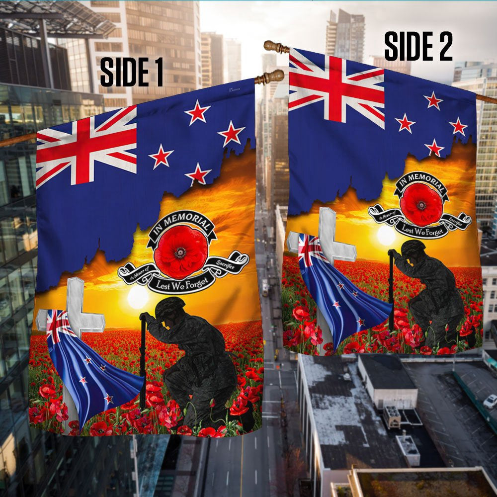 Veteran Flag, New ZealAnd Veteran Flag  In Memorial Lest We Forget New ZealAnd Memorial Honoring Fallen Soldiers Veterans Flag