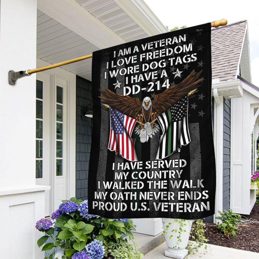 Veteran Flag, Proud Veteran Flag I Walked The Walk My Oath Never Ends
