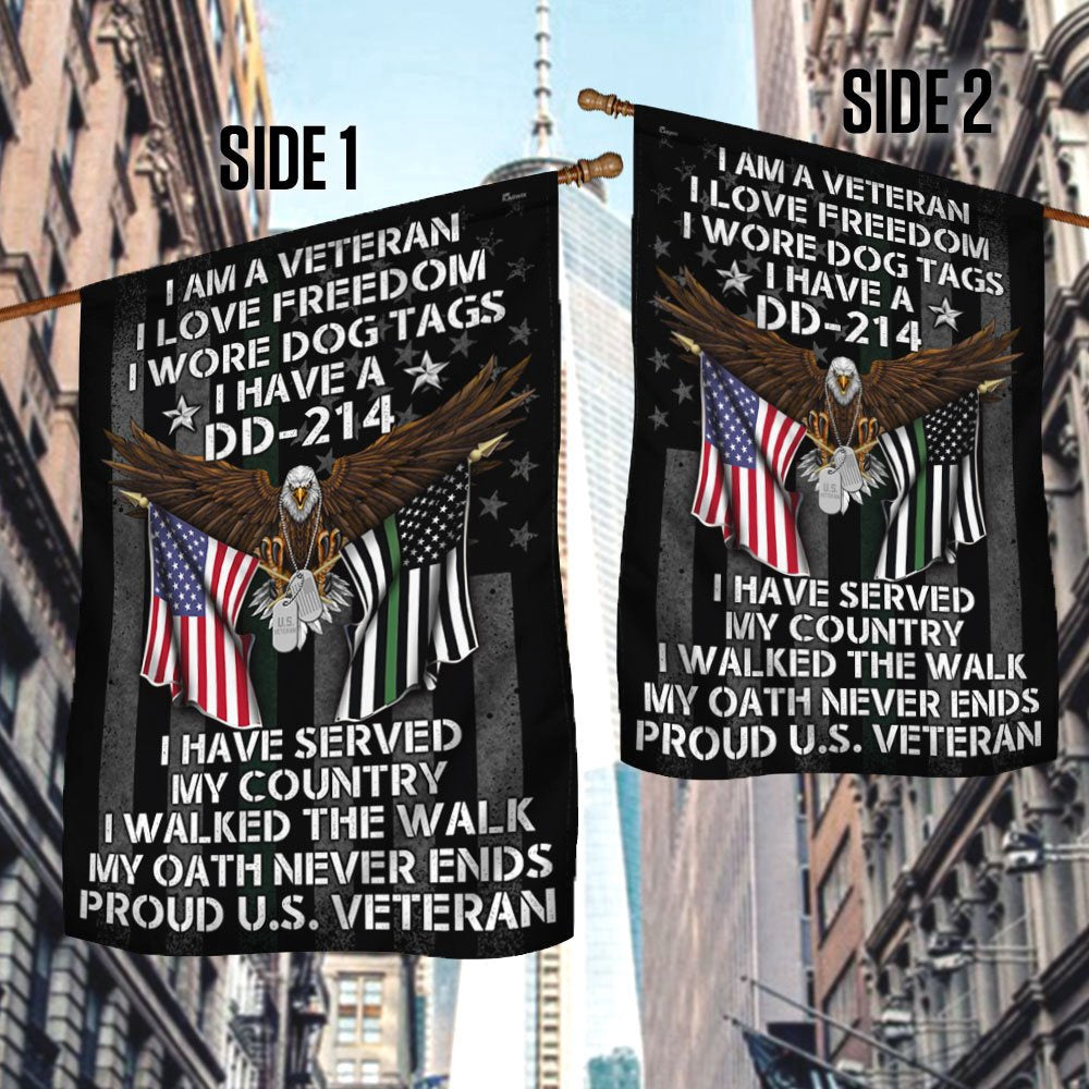 Veteran Flag, Proud Veteran Flag I Walked The Walk My Oath Never Ends