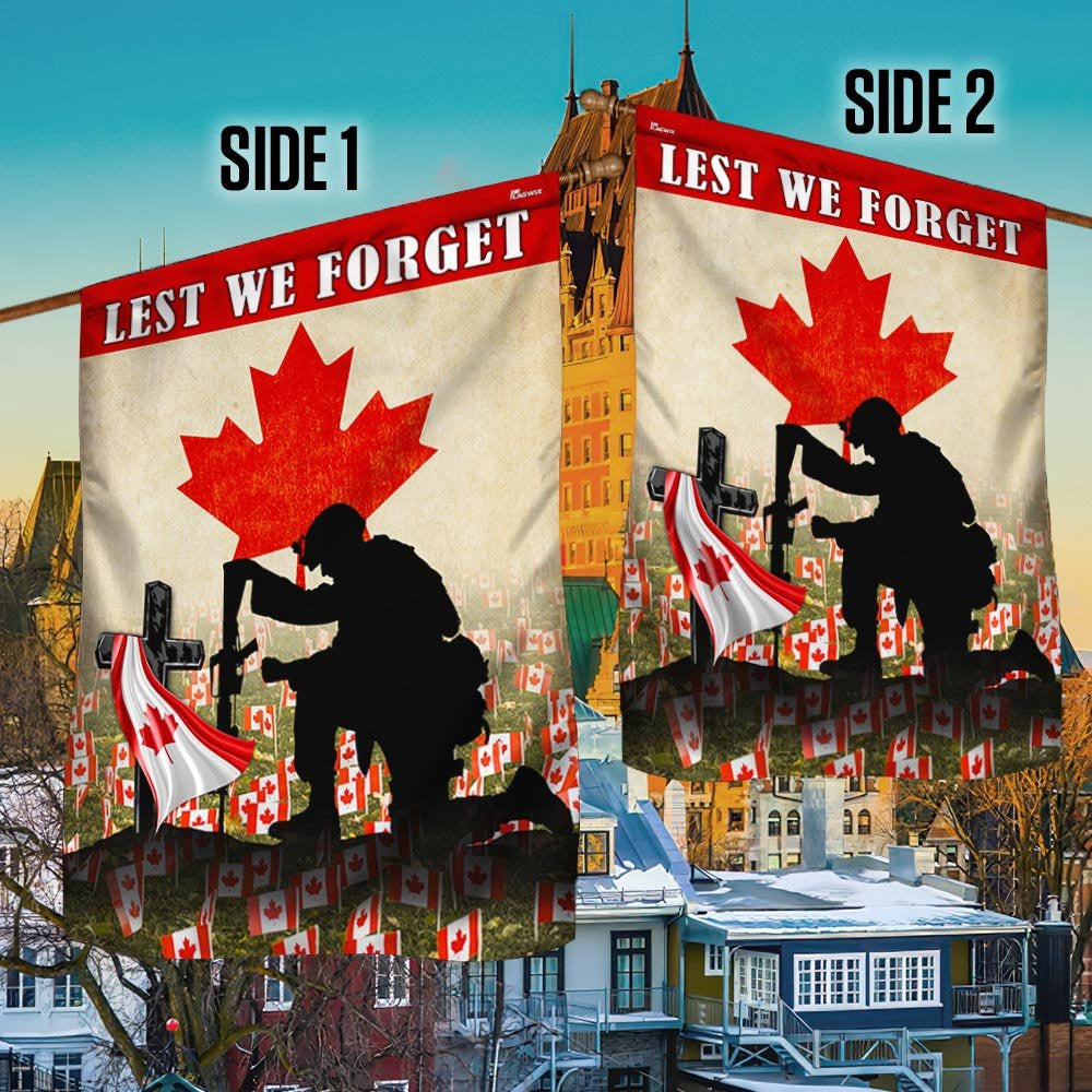 Veteran Flag, Remembrance Day Canadian Veteran Lest We Forget Flag