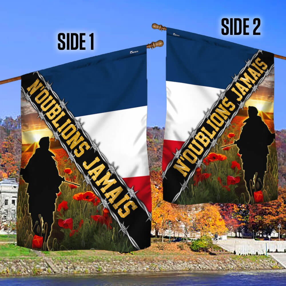 Veteran Flag, Remembrance Day Flag Poppy Lest We Forget N'oublions Jamais French Veteran Flag
