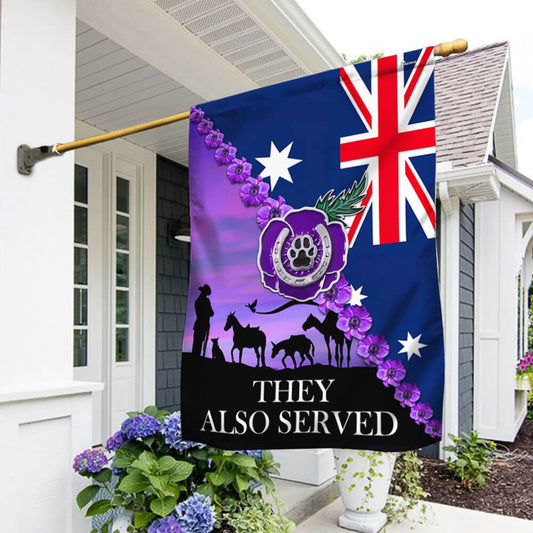 Veteran Flag, They Also Served, Purple Poppy Australian Flag