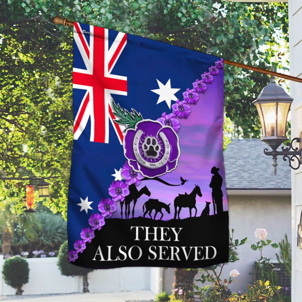 Veteran Flag, They Also Served, Purple Poppy Australian Flag