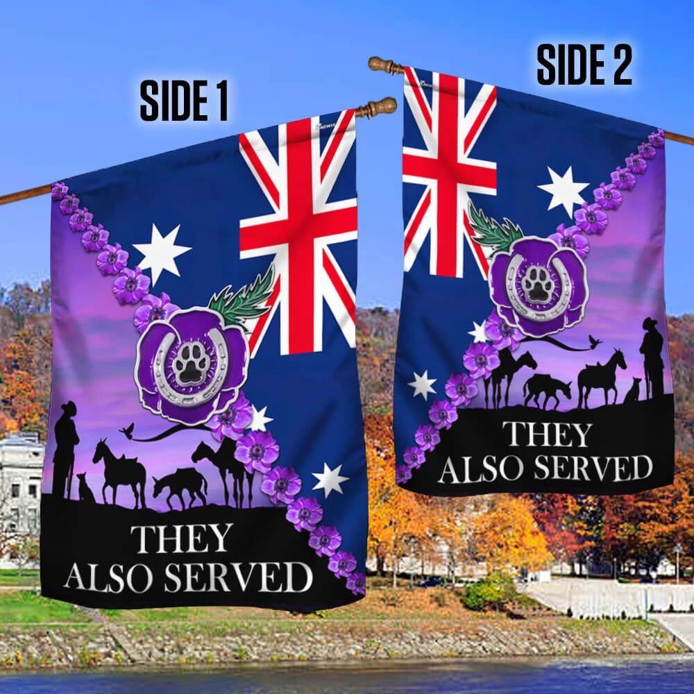 Veteran Flag, They Also Served, Purple Poppy Australian Flag