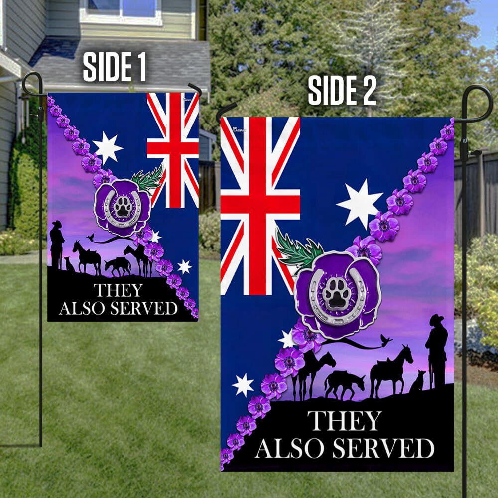 Veteran Flag, They Also Served, Purple Poppy Australian Flag