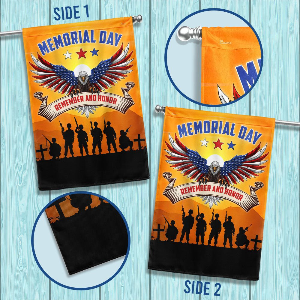 Veteran Flag, US Veterans Eagle Memorial Day Remember And Honor Flag