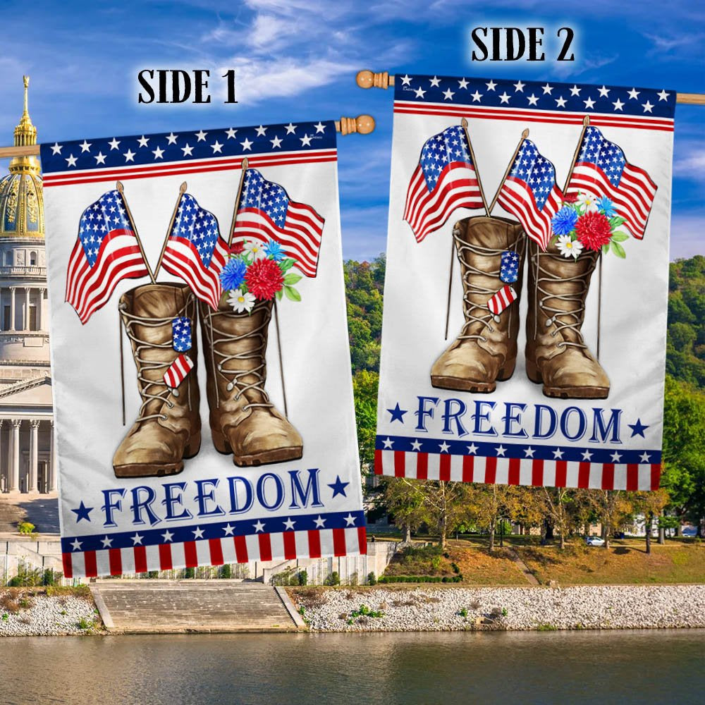 Veteran Flag, Veteran Boots Freedom Independence Day Patriotic Flag