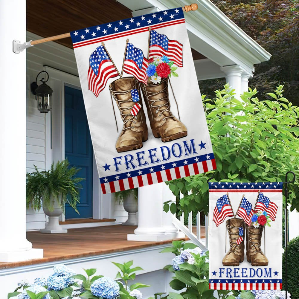 Veteran Flag, Veteran Boots Freedom Independence Day Patriotic Flag