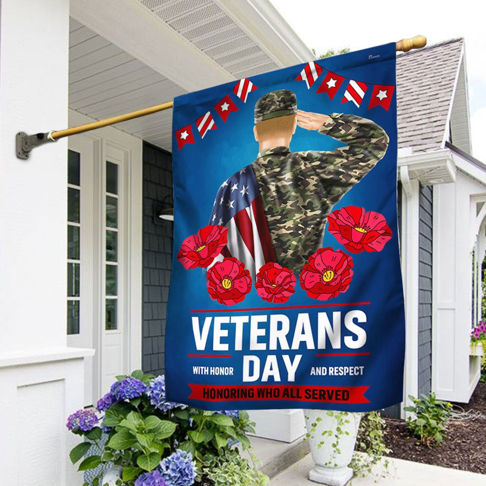 Veteran Flag, Veterans Day With Honor And Respect Flag