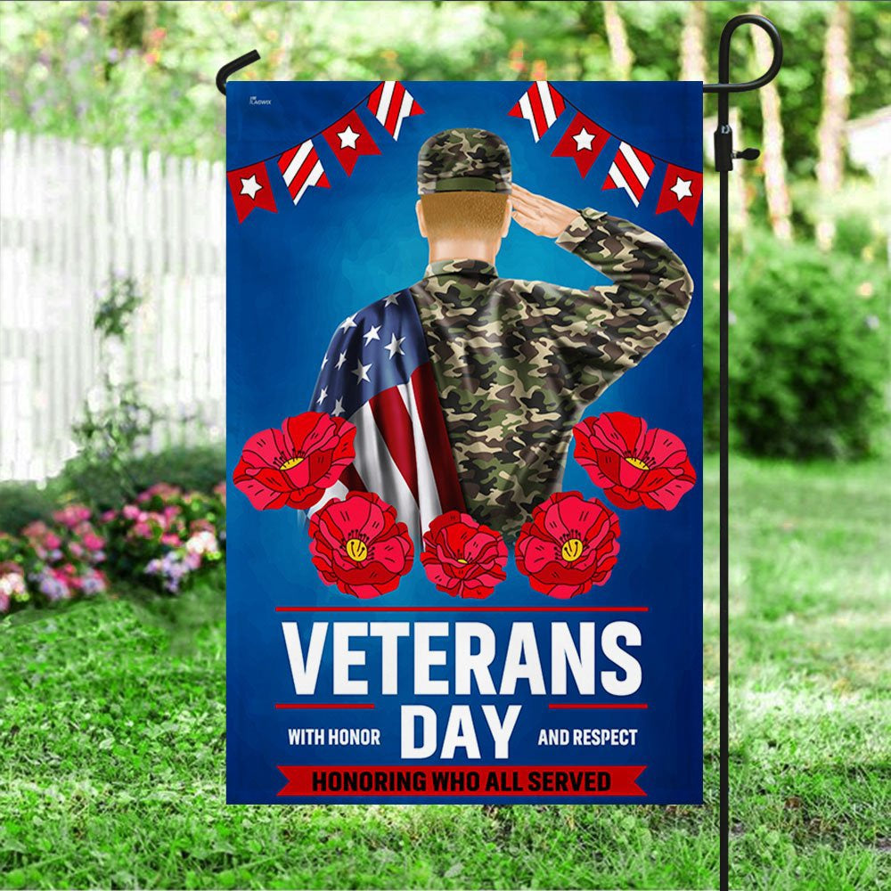 Veteran Flag, Veterans Day With Honor And Respect Flag